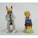 Royal Doulton Bunnykins figures :Clarinet Player DB184 and Harry DB73 figures (2)
