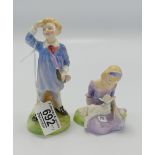 Royal Doulton figures x 2: Mary had a little lamb 2048 & Little Boy Blue 2062 (2)