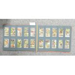 Album containing 200 about WWII period cigarette cards: Includes trains, boats, flowers,