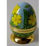 Elliot Hall enamel EGG EASTER 2009: Tiny chip to base edge, 40mm high with certificate & box,