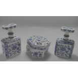 Minton Shalimar Pattern Dressing Table Set: height of tallest 12cm(3)