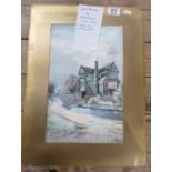 EJB Evans watercolour Little Moreton Hall: Signed & dated 1909,