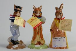 3 x Royal Doulton Bunnykins figures: Juliet DB 283 with cert, Ankhesenamun DB 295 with cert,