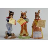 3 x Royal Doulton Bunnykins figures: Juliet DB 283 with cert, Ankhesenamun DB 295 with cert,