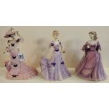 Three larger size COALPORT lady figures: All in matt finish, CHARLOTTE,