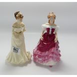 Royal Doulton Lady Figures: Country Girl HN3856 & Sweet Sixteen HN3648,