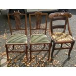 2 Edwardian Dining Chairs: together with earlier oak items(3)