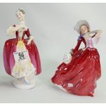 Royal Doulton Lady Figures: Masquerade HN2269 & Autumn Breezes HN1934(2)