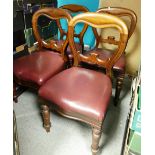 Victorian Mahogany Balloon Back Chairs(4):