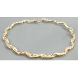 9ct gold ornate ladies necklace: length 34cm,