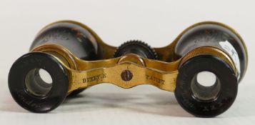 Victorian Tortoiseshell and gilt brass Dixey's patent opera glasses: Chip to rear of eyepiece.
