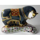 Royal Crown Derby paperweight GRECIAN BULL: Gold stopper, NO certificate, first quality,