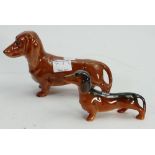 Beswick Large Sausage Dog: together with similar unmarked figure(2)