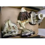 A collection of Resin Figures to include: Wolves & Eagles