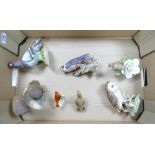 A collection of pottery birds to include: Kowa Pigeon, Eagle,