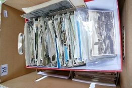 Large collection of old postcards in 3 shoe boxes: A considerable quantity of hundreds of old