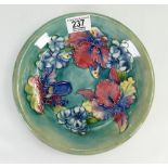 Moorcroft Orchid on Green Ground Plate: diameter 22cm