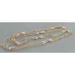 9ct gold ladies long necklet: Weight 24.