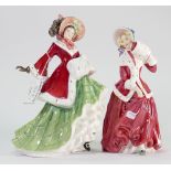 Royal Doulton figures Christmas Morn 1992 and Wintertime 3622: