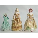 3 x Coalport smaller size figures: