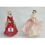 Royal Doulton Lady Figures: Sabbath Morn HN1982 & The Polka HN2156(2)