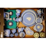 Collection of Wedgwood Jasperware: To include plates, vases, bells, lighters, trinket boxes,