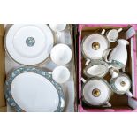 Royal Doulton Tudor Grove items to include: Dinner Plates, Oval Platter, Tureens,