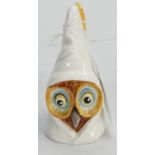 Royal Worcester candle snuffer as a hooded owl: Height 8cm.