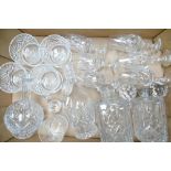 A collection of Cut Glass Crystal Wine Spirit Glasses,