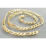 9ct gold necklace: length 46cm, 15.5g.