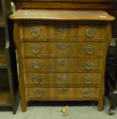 Reproduction Serpentine Miniature Chest of 5 Drawers: