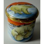 Moorcroft enamel Circular box ANTARTIA PARADISE: Mid size, 9/50,