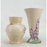 Two Clarice Cliffe vase: in the My Garden pattern.