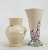 Two Clarice Cliffe vase: in the My Garden pattern.