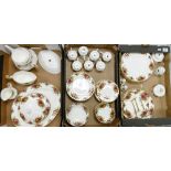 Collection of 65 pieces Royal Albert Old Country dinner & tea ware: Includes Tea pot,