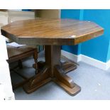 Heavy Oak Pedestal Table: