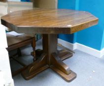 Heavy Oak Pedestal Table:
