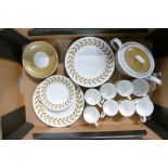 Wedgwood Susie Cooper Design Cressida Patterned Coffee Set: 25 pieces (nip noted to sandwich plate)