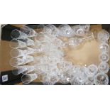 A collection of Quality Cut Glass Crystal Glass Ware to include: Wine Glasses, Sherry Glasses,