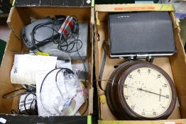 A mixed collection of items to include: Smiths Bakelite Wall Stop Watch, 8mm Cine Camera,