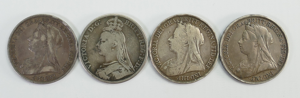 4 Victorian silver crowns: 1992,
