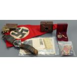 Titus Genf WWII German military watch and associated war artefacts: Brought back from Germany after