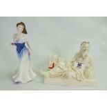Royal Doulton character figure Old Father Thames HN2993: and lady figure.