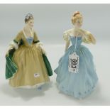 Royal Doulton 2 x larger figures: Enchantment 2178 & Elegance 2264 (2)