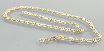 9ct gold necklace: length 45cm, 13.4g.