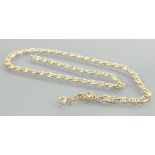 9ct gold necklace: length 45cm, 13.4g.