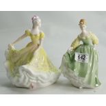 2 x large Royal Doulton figures: Fair Lady 2193 & Ninette 2379 (2)