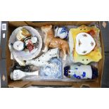 Job lot collection of Royal Doulton Aynsley Royal Albert etc: Includes good blue & white tile,
