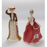 Royal Doulton Lady Figures: Anna of the Five towns HN3865 & Flower of Love HN3970,