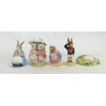 Royal Albert Beatrix Potter figures: Goody Timmy Tiptoes, Timmy Willie sleeping,